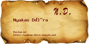 Nyakas Dóra névjegykártya